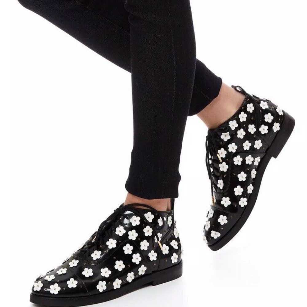 Isa Tapia Leather Winston Floral Ankle Boot